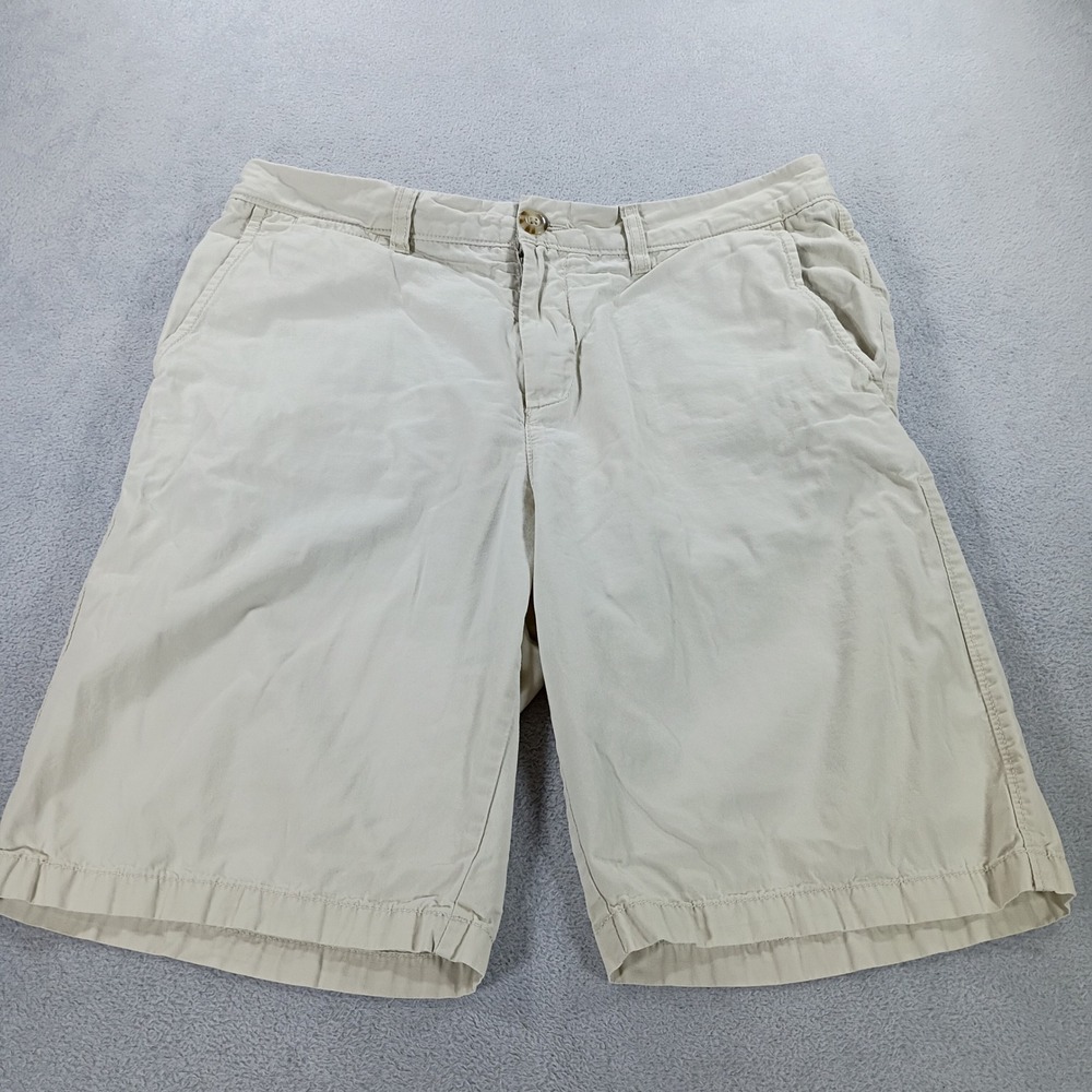 St. John's Bay Mens Chino Shorts Khaki 32 Classic Cotton Casual